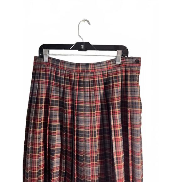 House Of Fraser Vintage Pleated Plaid Skirt Size 18 - Picture 3 of 7